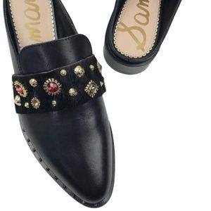 Sam Edelman Black Point Toe Laird Jeweled Mules